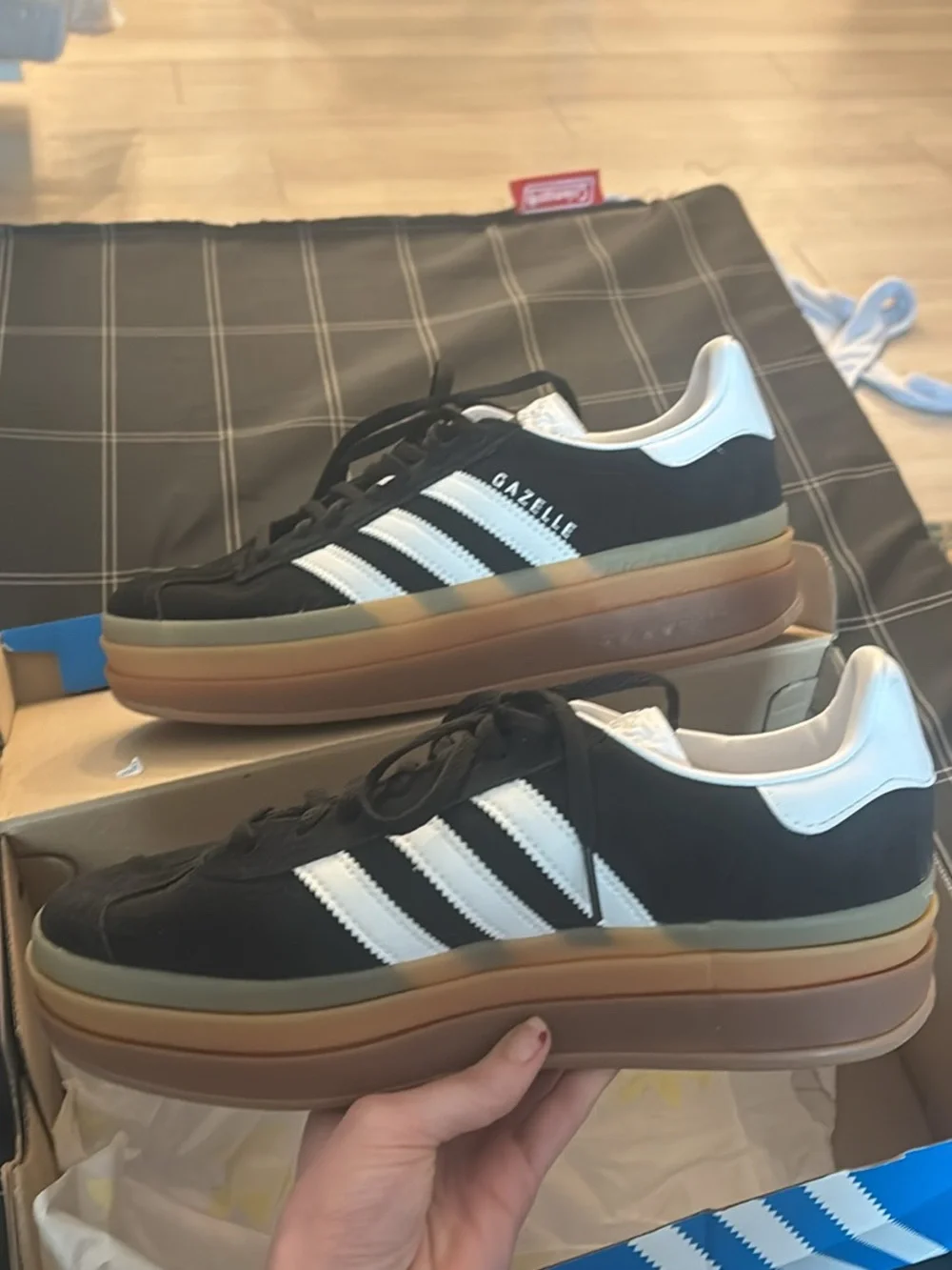adidas Black & White Samba with Gum Sole - Picture 2 of 2